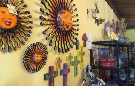 Artesenal art on the wall of a gift shop